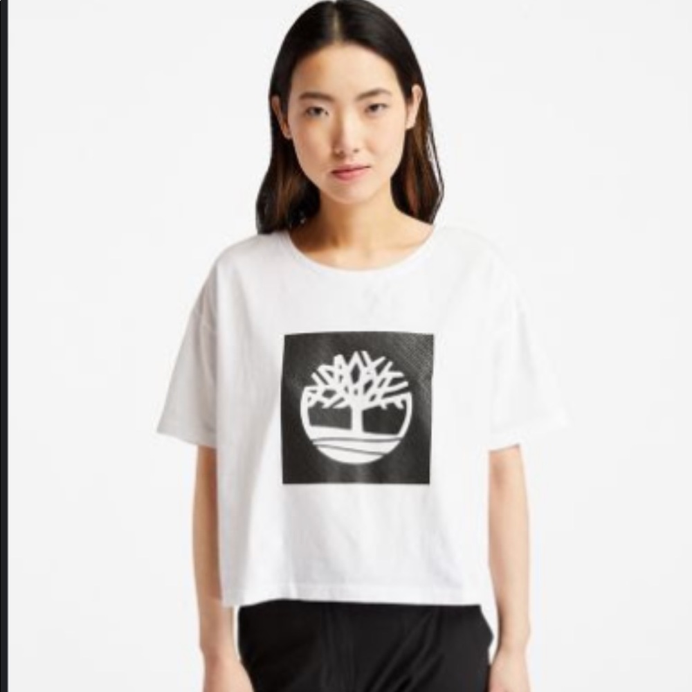 Timberland Women’s cropped logo T Shirt